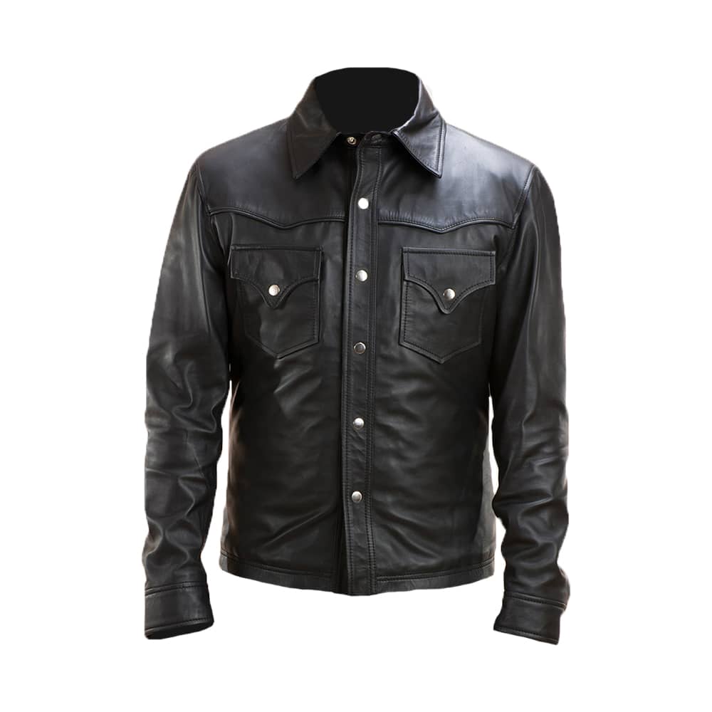 AERON Feather leather shirt - Black